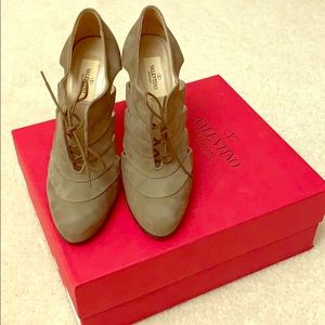 Valentino Tan Suede Booties